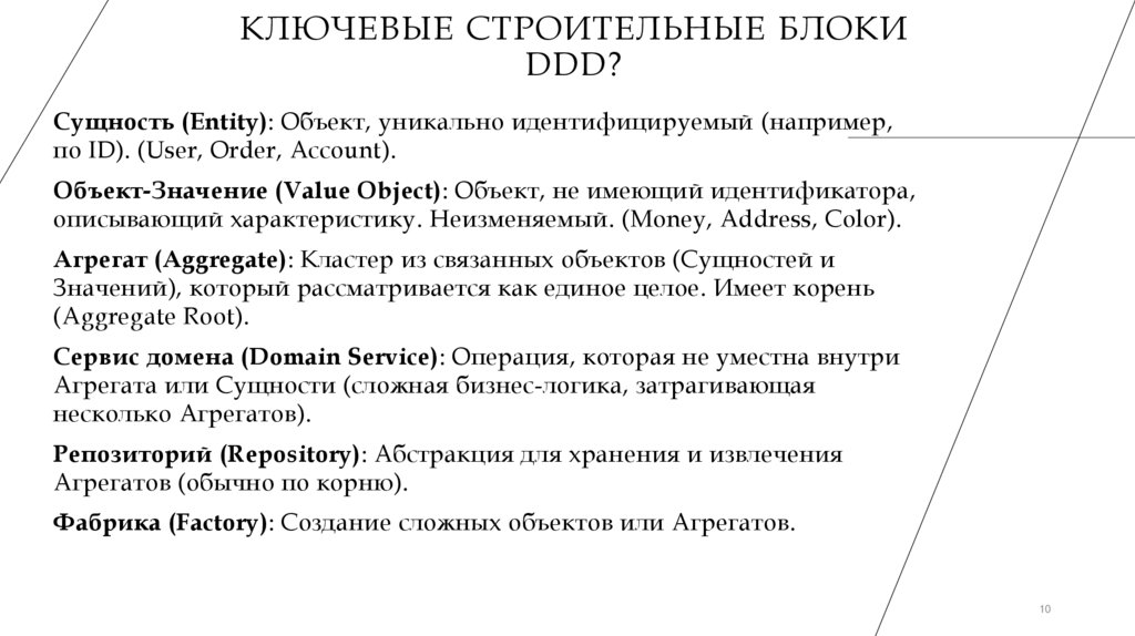 Ключевые строительные блоки DDD?
