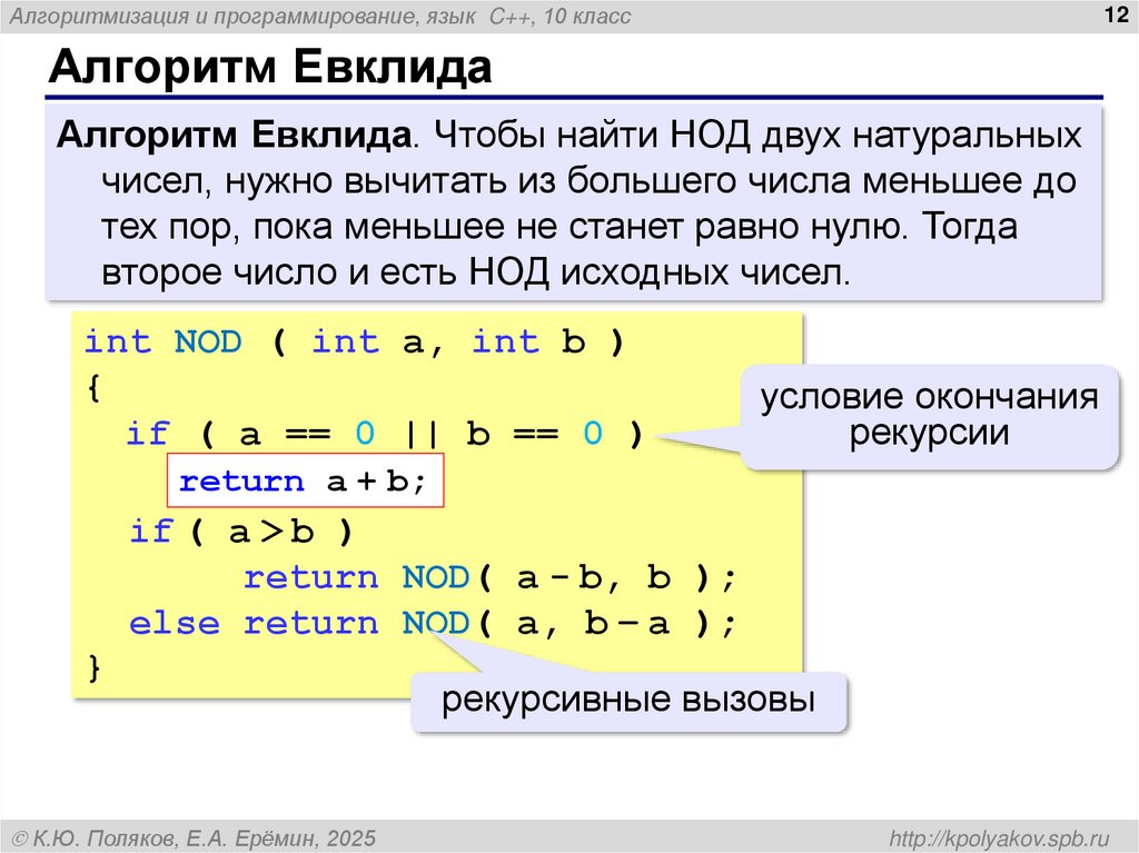 Алгоритм Евклида