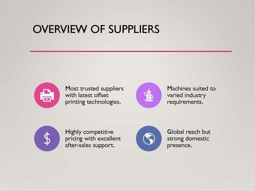 Overview of Suppliers
