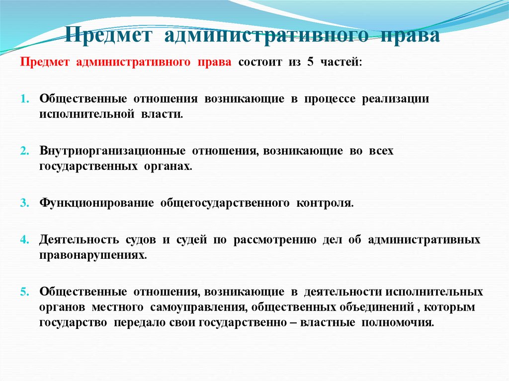 Предмет административного права