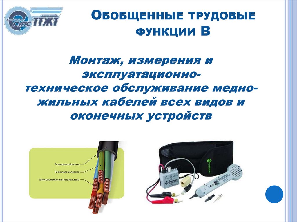 Обобщенные трудовые функции B