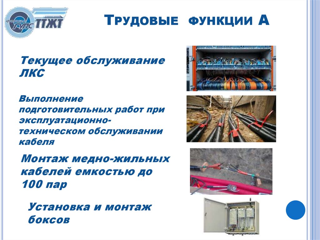 Трудовые функции А