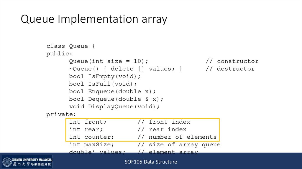 Queue Implementation array