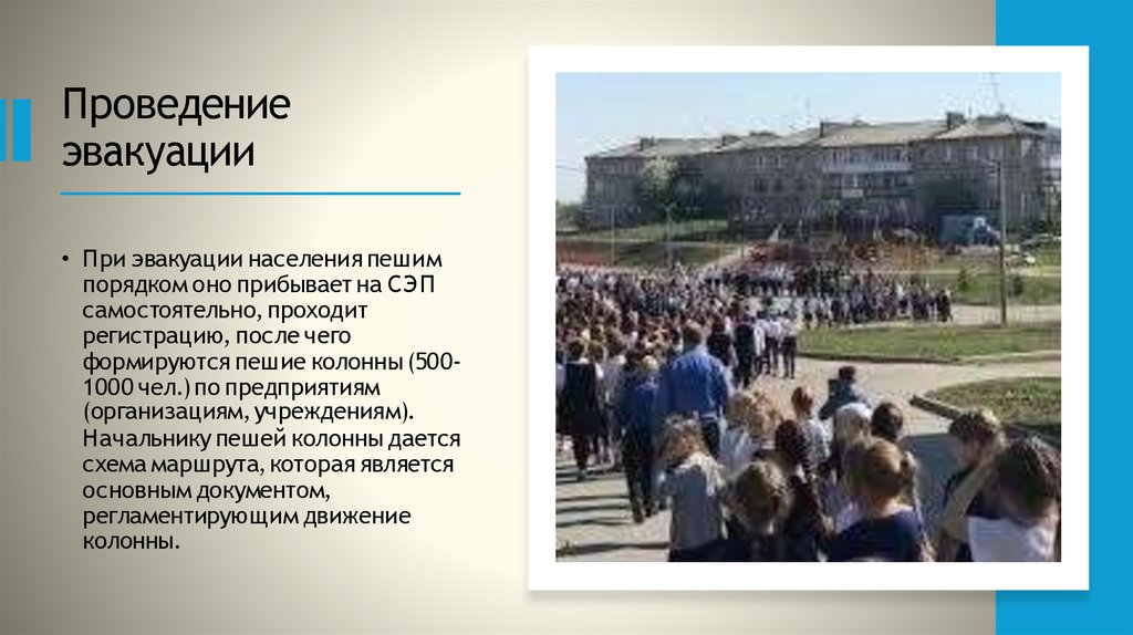 Проведение эвакуации