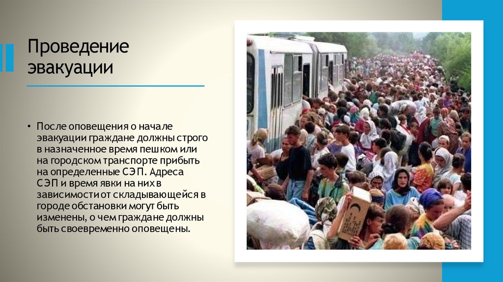 Проведение эвакуации