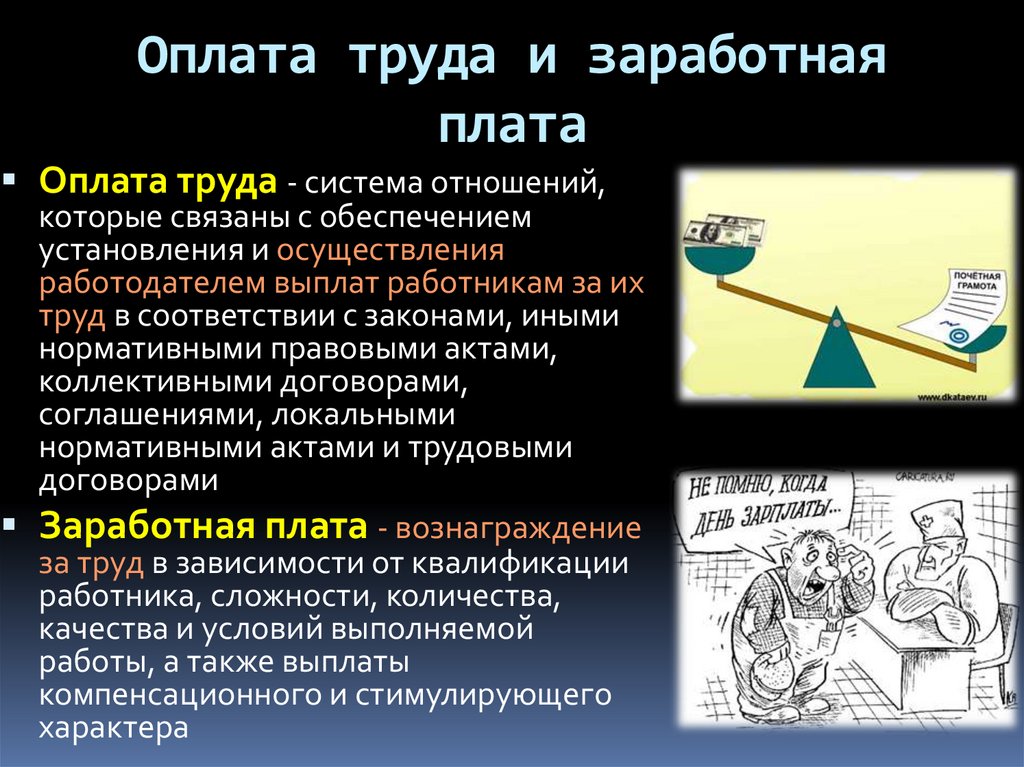 Оплата труда и заработная плата