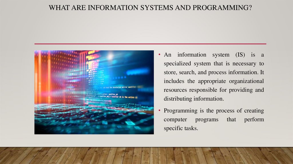 What are Information Systems and programming?