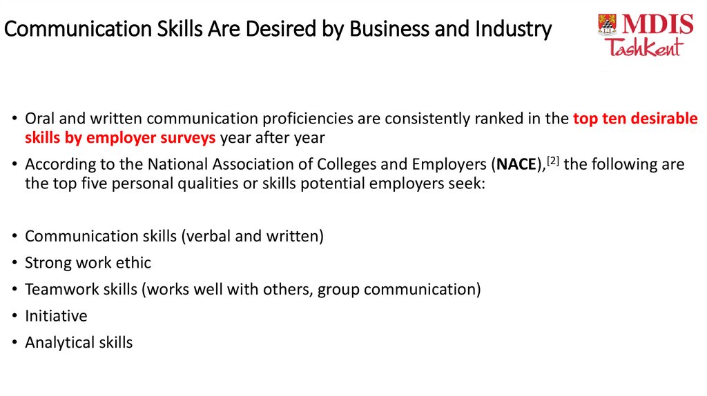 Communication Skills Are Desired by Business and Industry