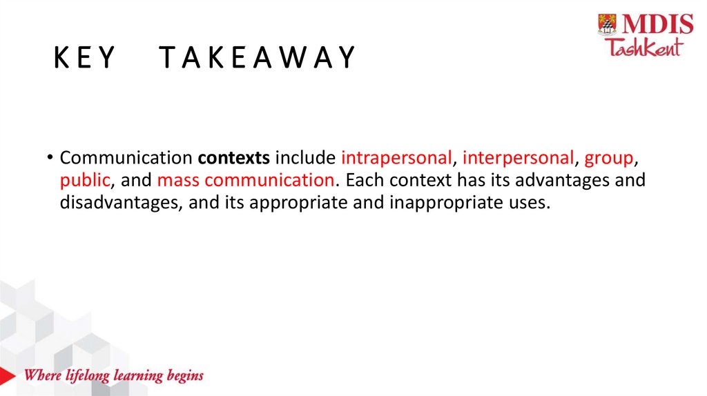 K E Y T A K E A W A Y