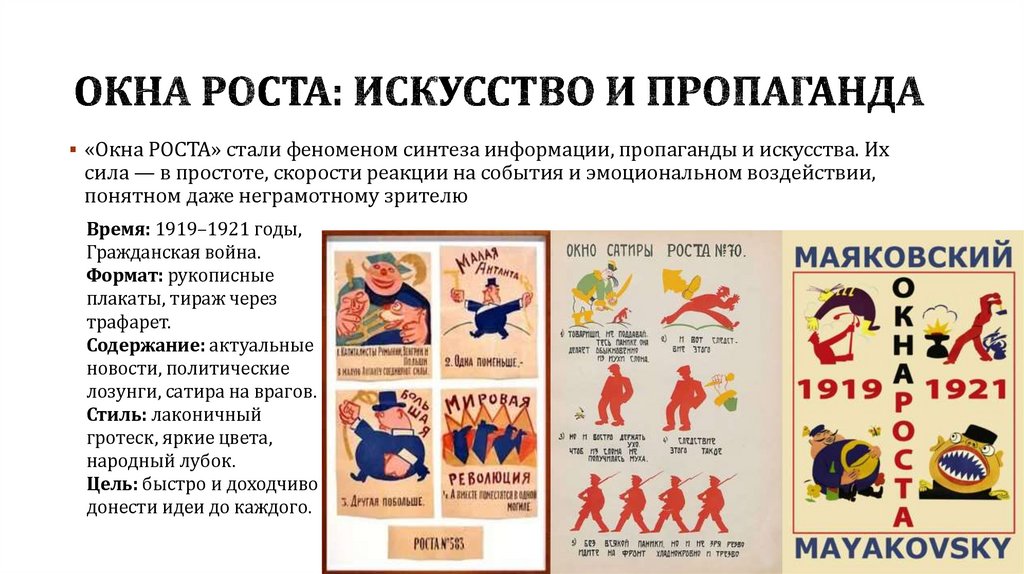 Окна роста: искусство и пропаганда