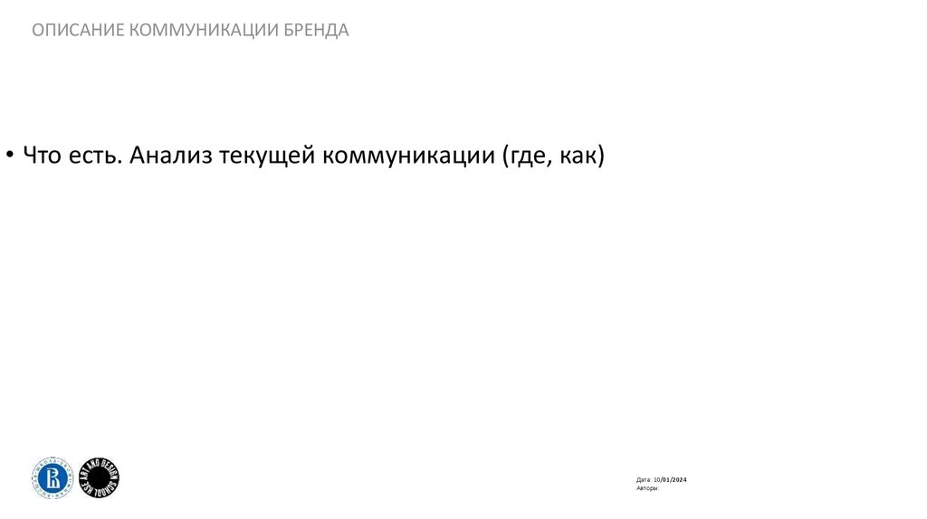 Описание коммуникации бренда