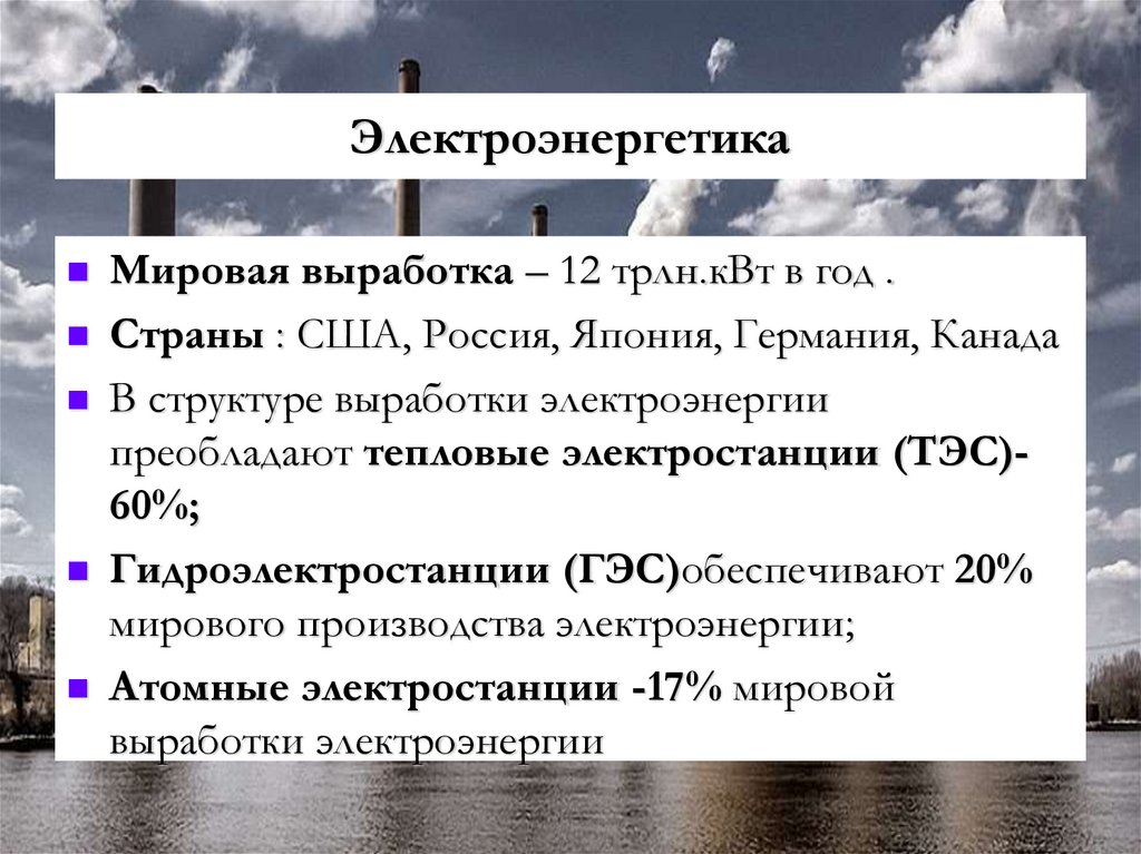 Электроэнергетика