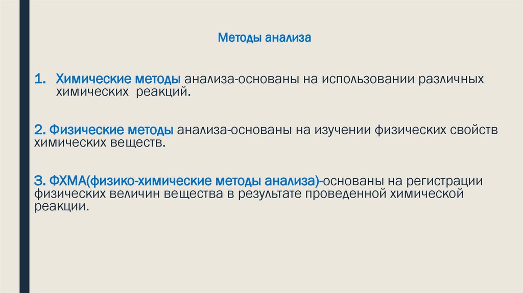 Методы анализа