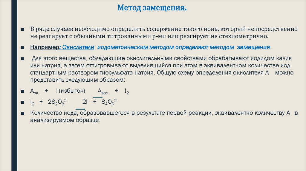 Метод замещения.