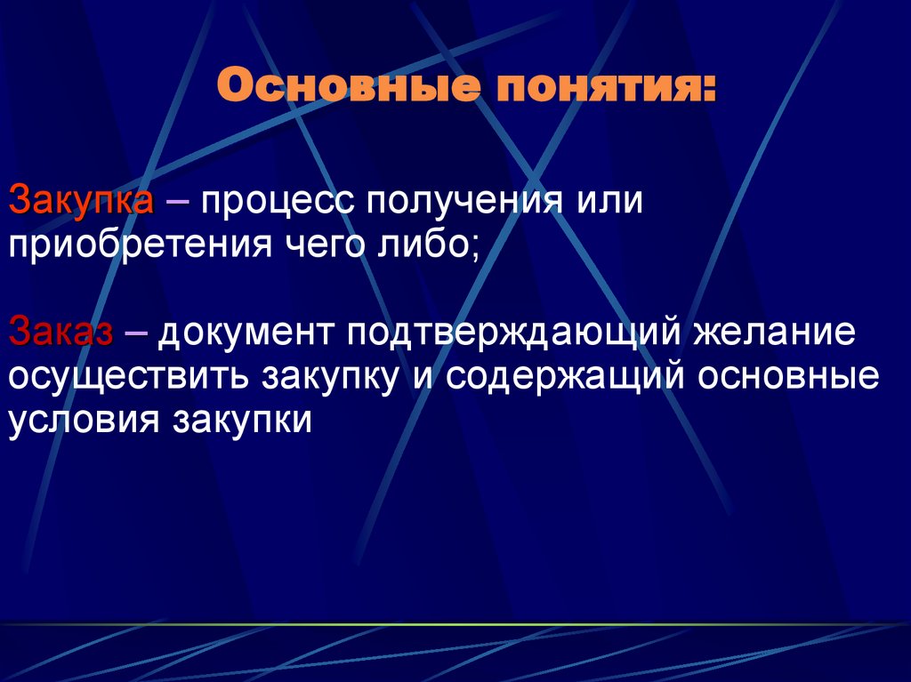 Основные понятия: