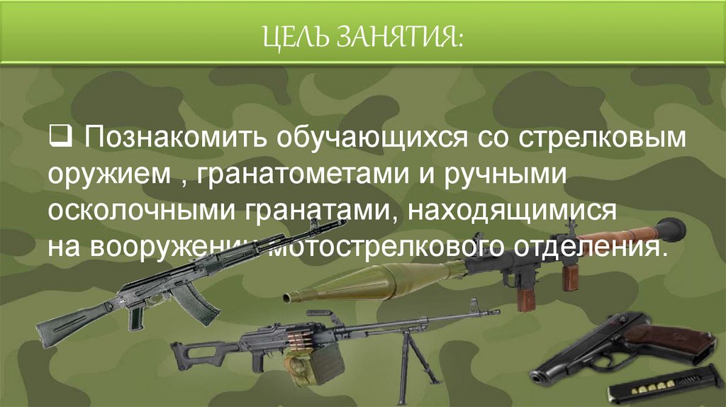 ЦЕЛЬ ЗАНЯТИЯ: