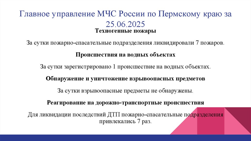 Главное управление МЧС России по Пермскому краю за 25.06.2025