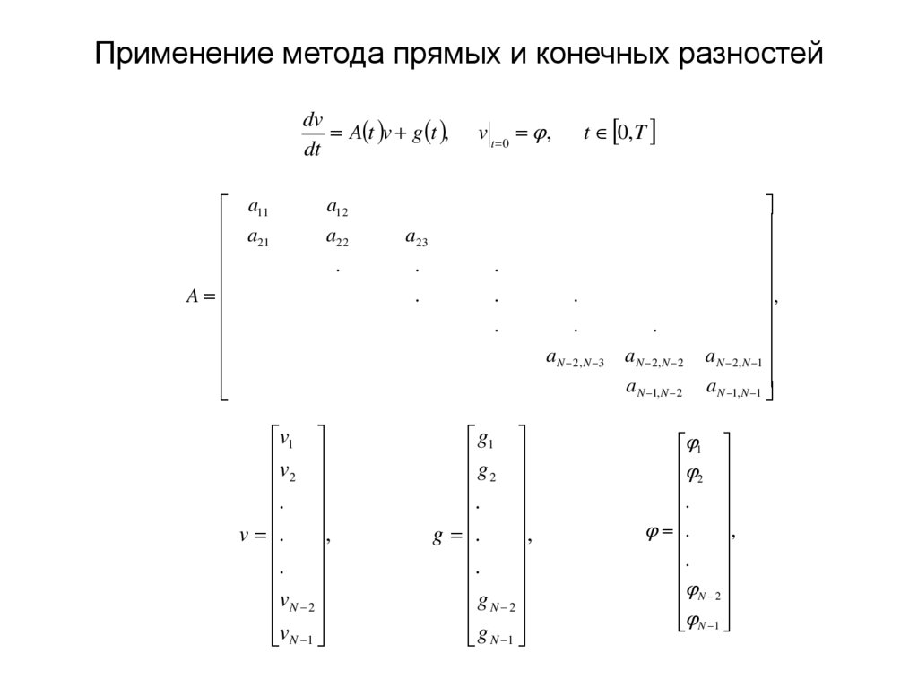 Применение метода прямых и конечных разностей