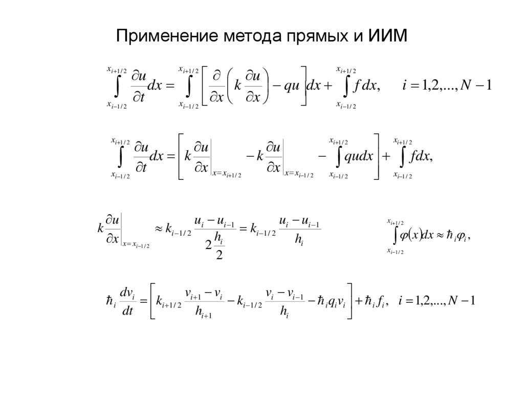 Применение метода прямых и ИИМ