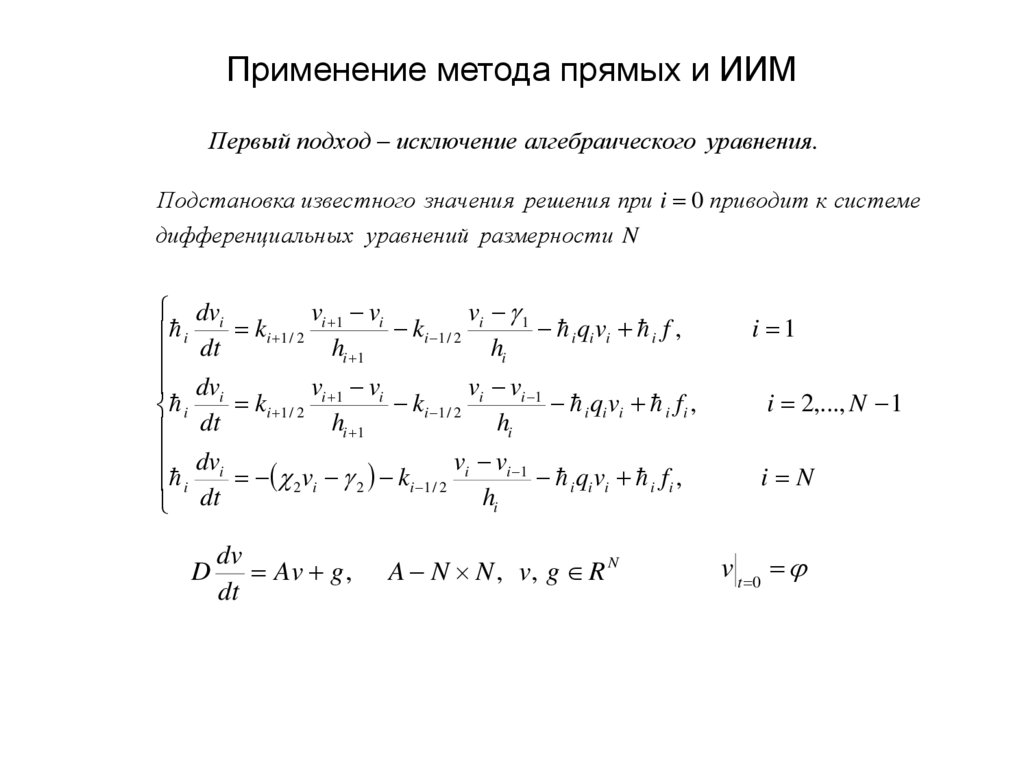 Применение метода прямых и ИИМ