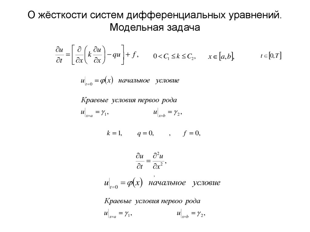 О жёсткости систем дифференциальных уравнений. Модельная задача