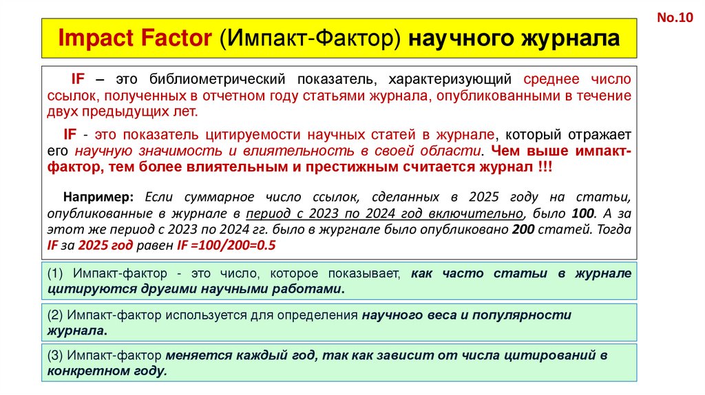 Impact Factor (Импакт-Фактор) научного журнала