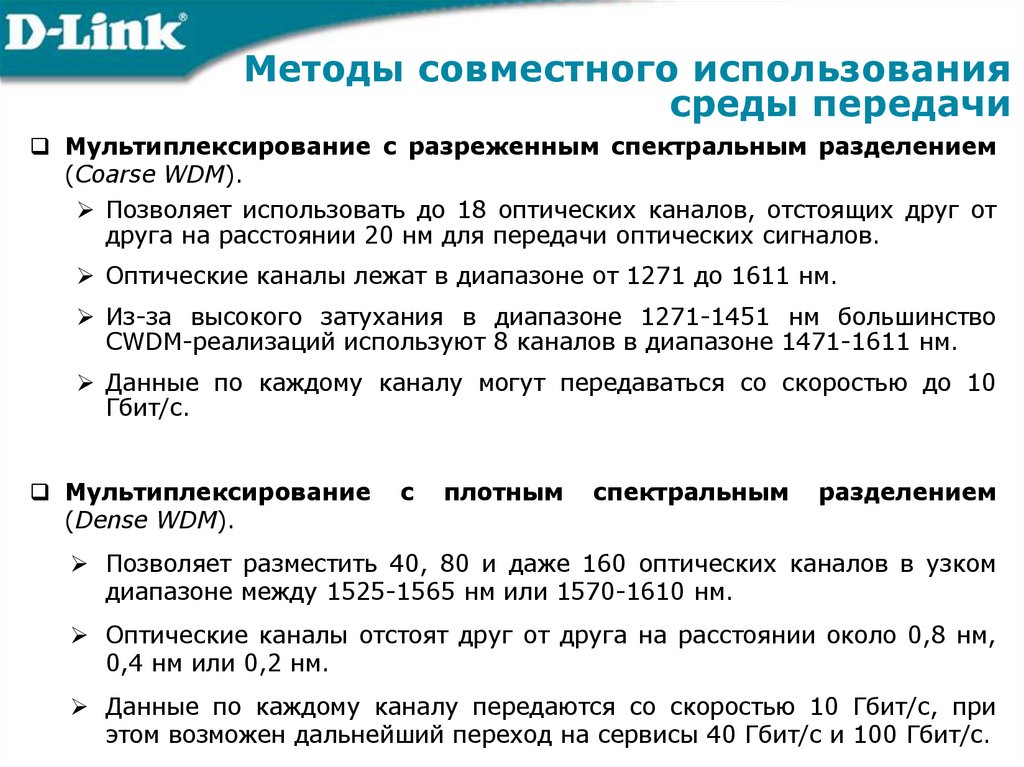 Методы совместного использования среды передачи
