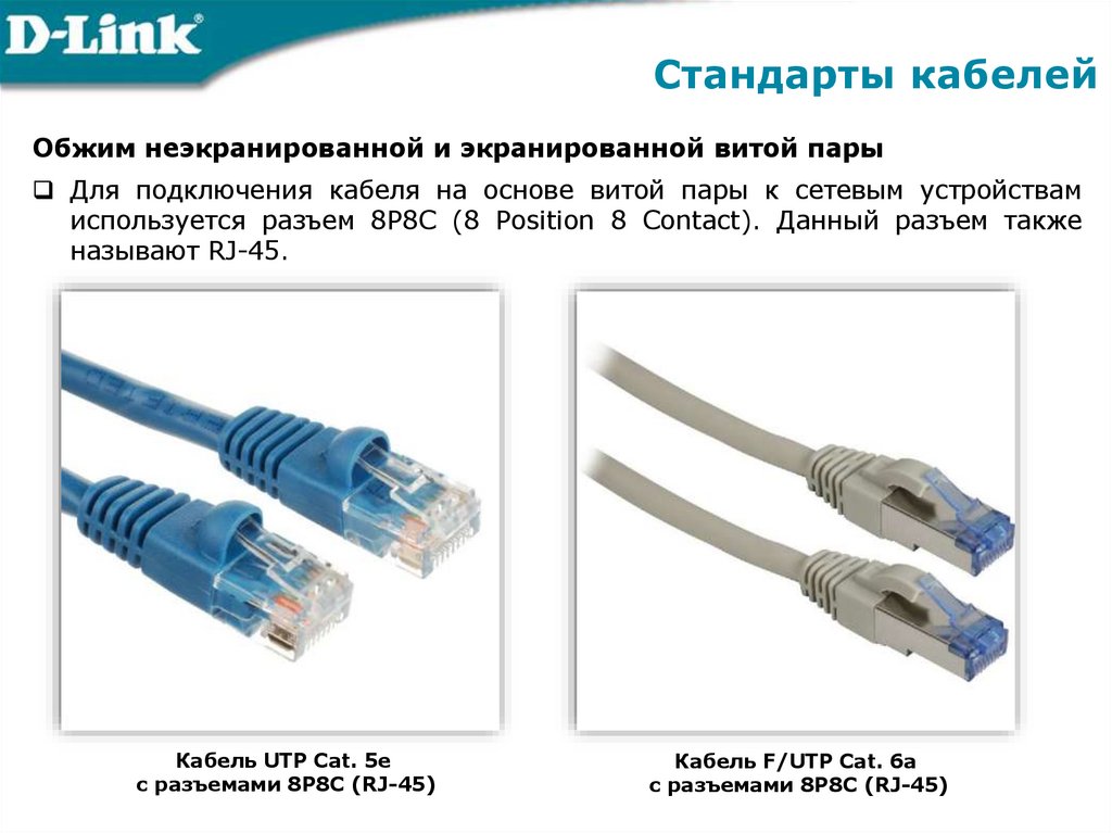 Стандарты кабелей