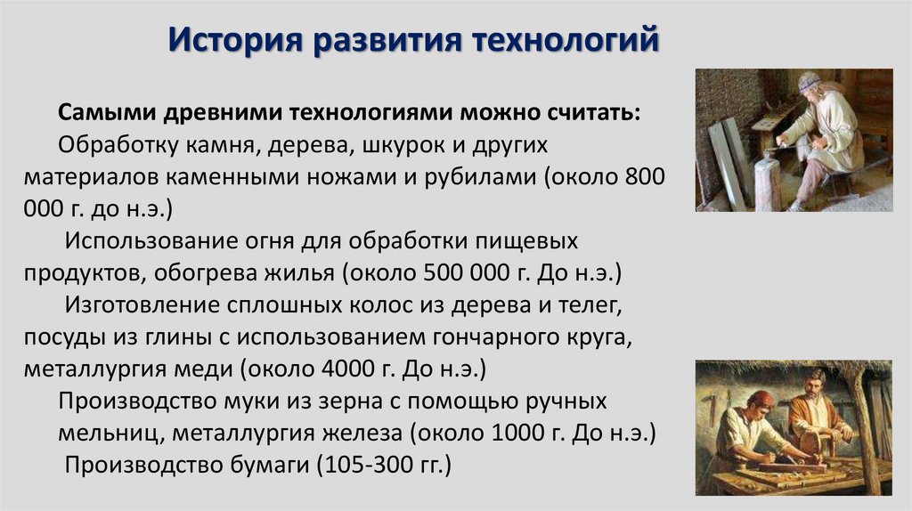 История развития технологий