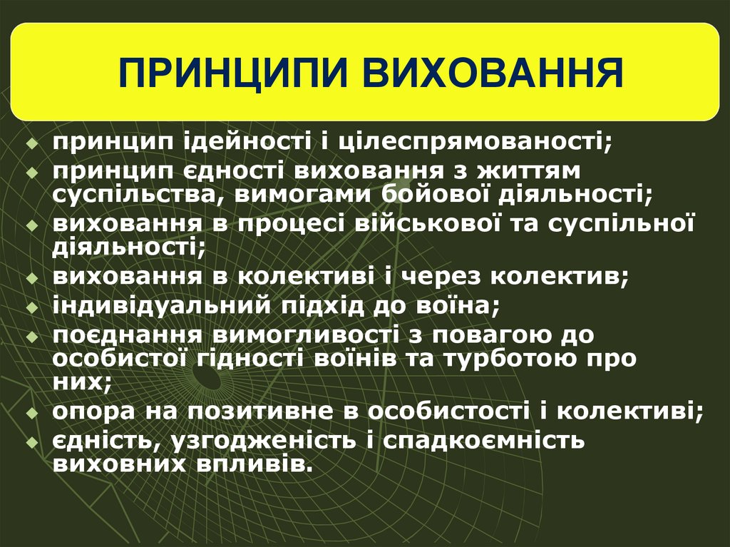 ПРИНЦИПИ ВИХОВАННЯ