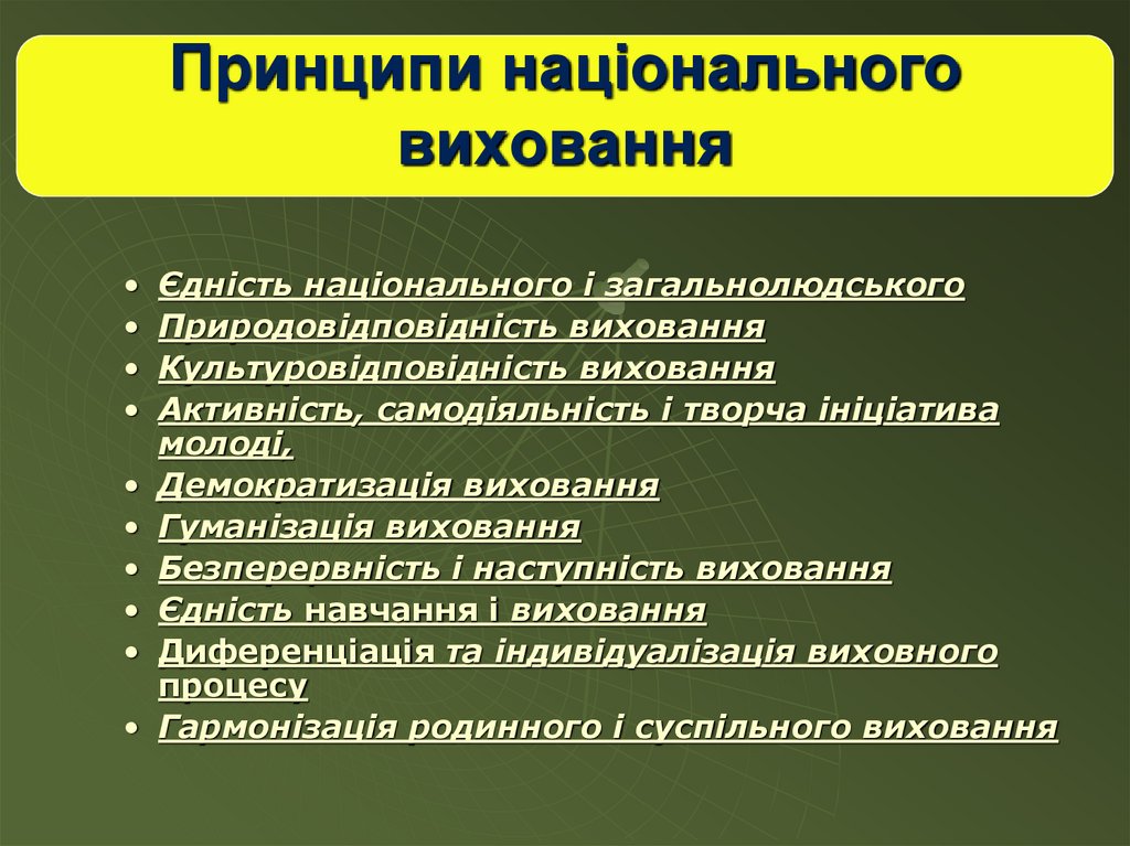 Принципи національного виховання