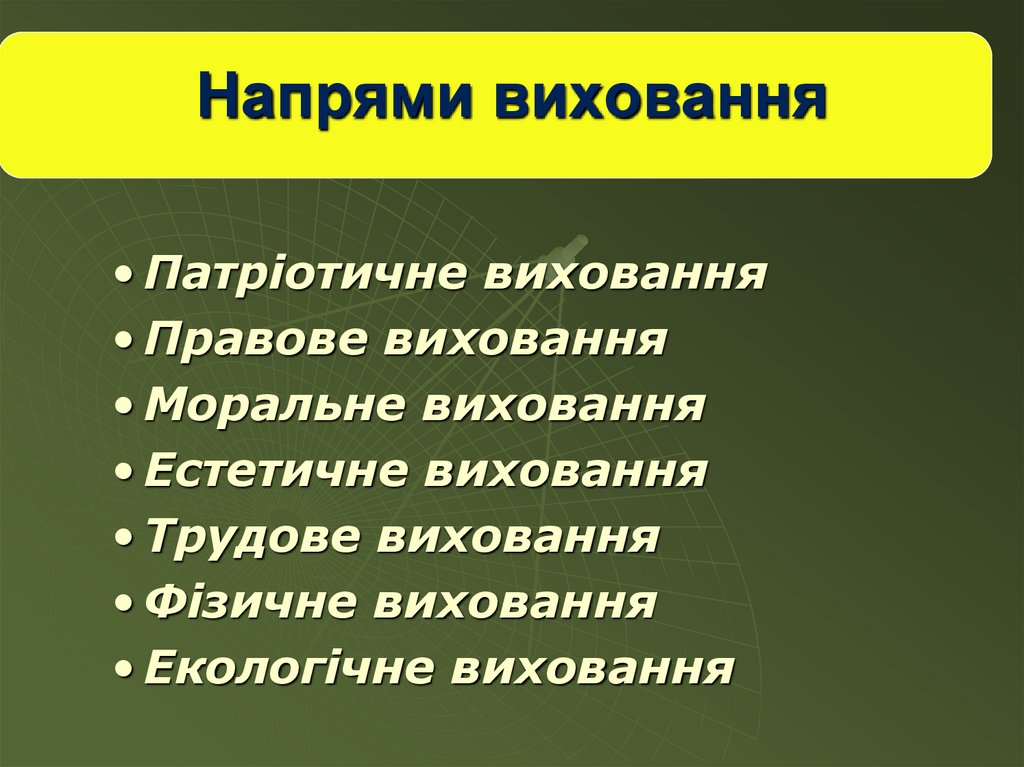 Напрями виховання