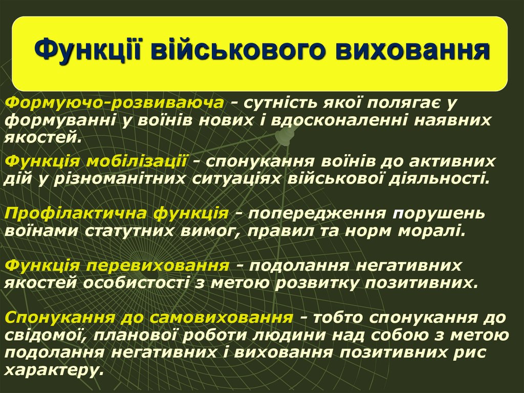 Функції військового виховання