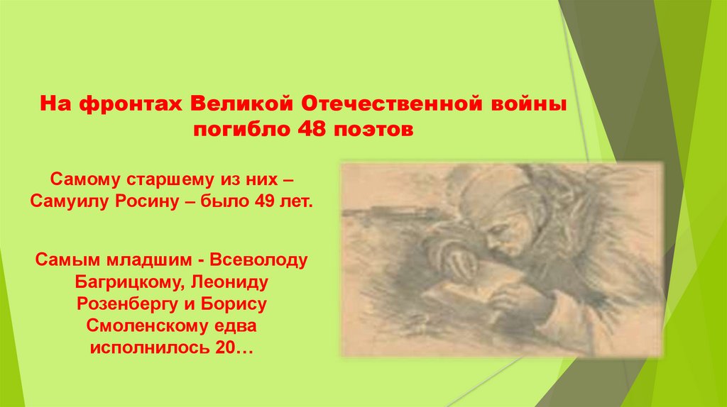 На фронтах Великой Отечественной войны погибло 48 поэтов