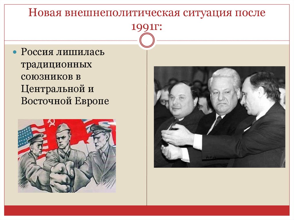 Новая внешнеполитическая ситуация после 1991г: