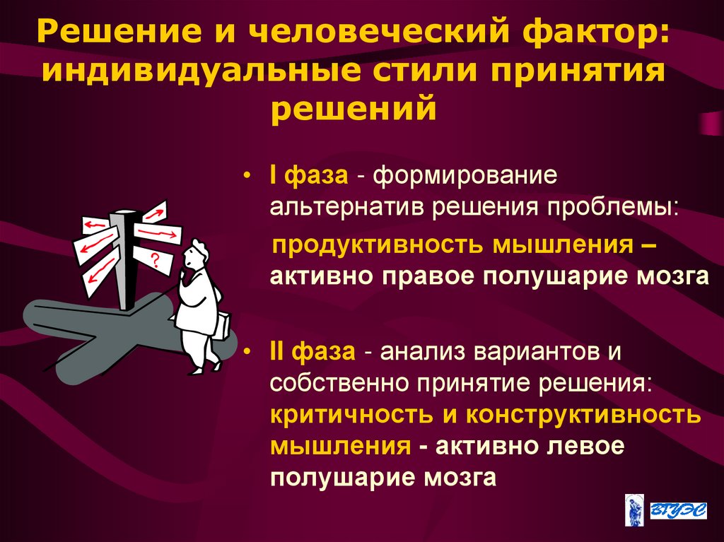 Решение и человеческий фактор: индивидуальные стили принятия решений