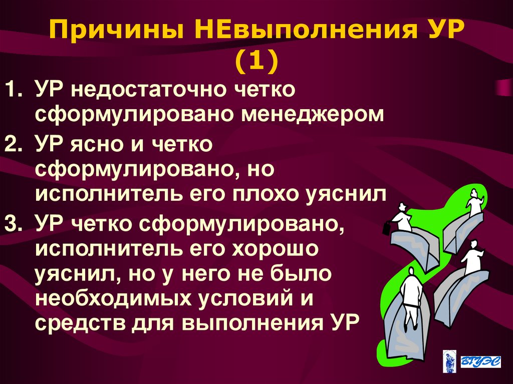 Причины НЕвыполнения УР (1)