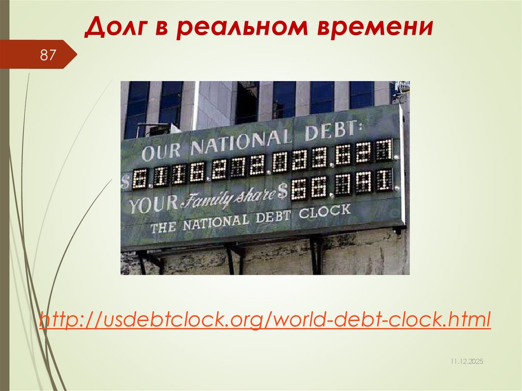 Долг в реальном времени