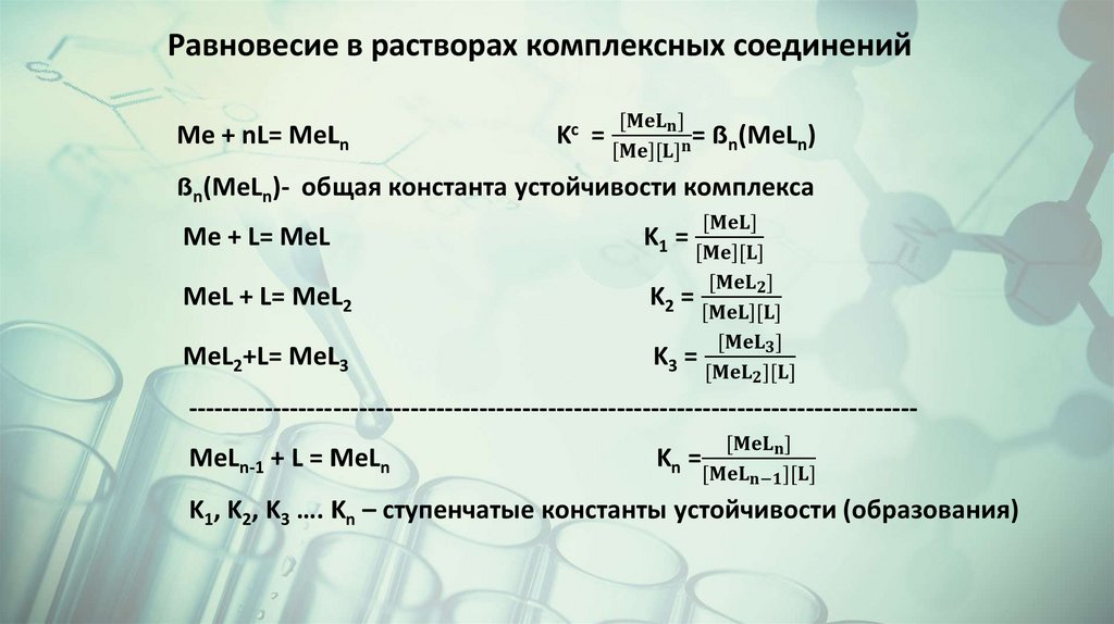 Равновесие в растворах комплексных соединений
