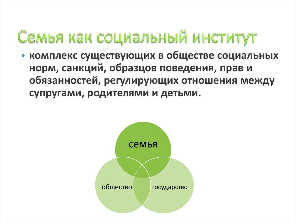 Семья как социальный институт