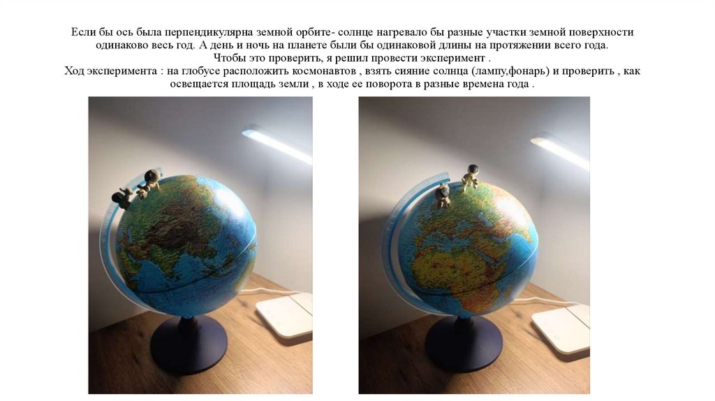 Если бы ось была перпендикулярна земной орбите- солнце нагревало бы разные участки земной поверхности одинаково весь год. А