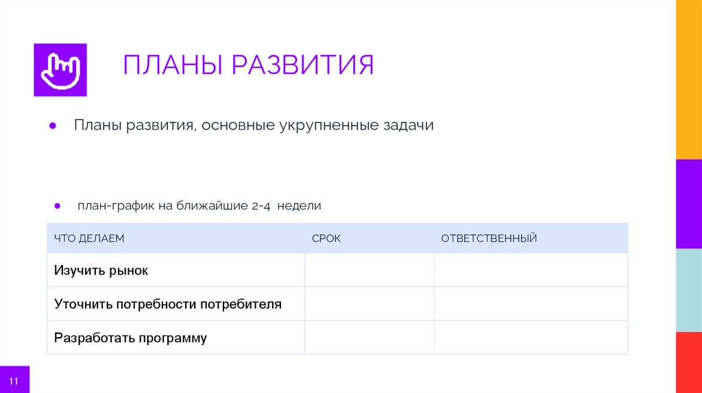 ПЛАНЫ РАЗВИТИЯ
