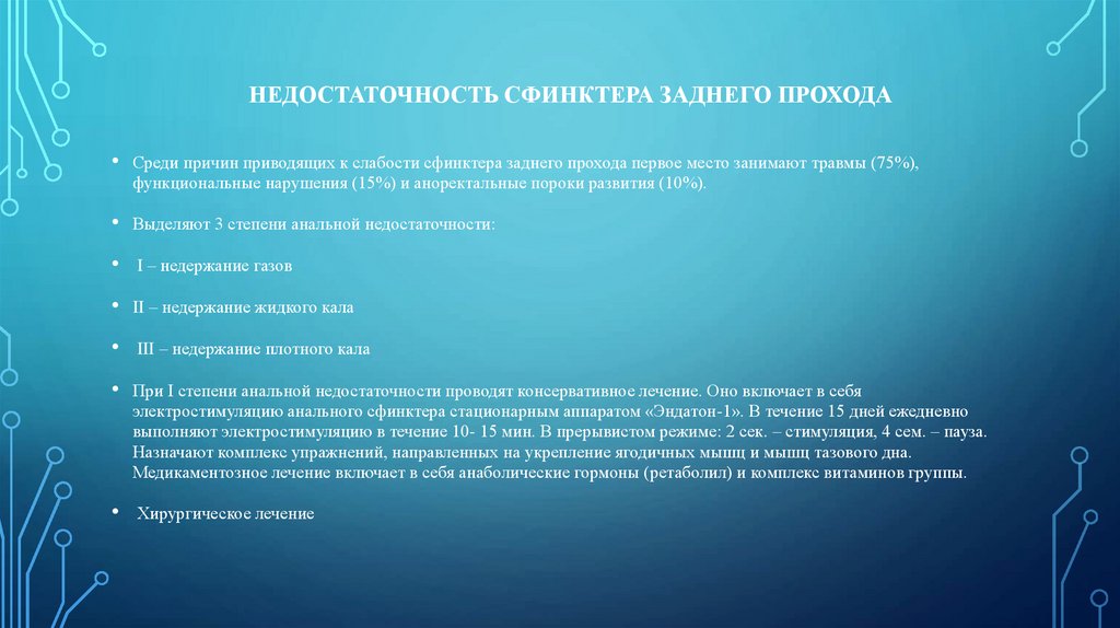 Недостаточность сфинктера заднего прохода