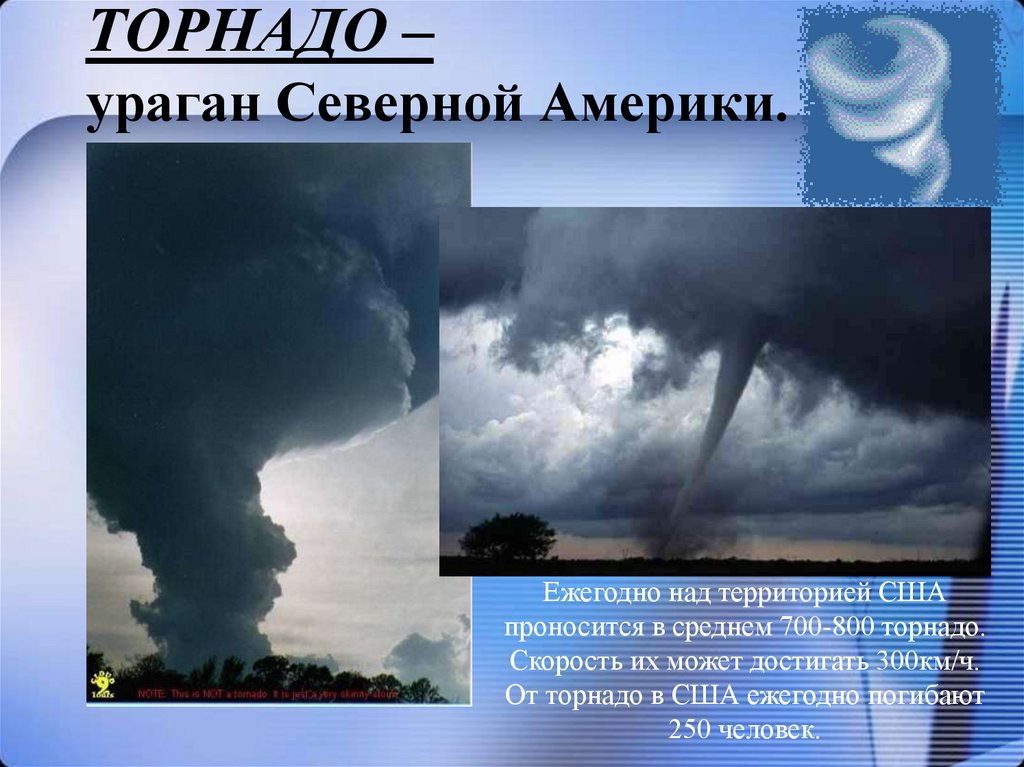 ТОРНАДО – ураган Северной Америки.