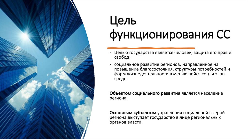 Цель функционирования СС