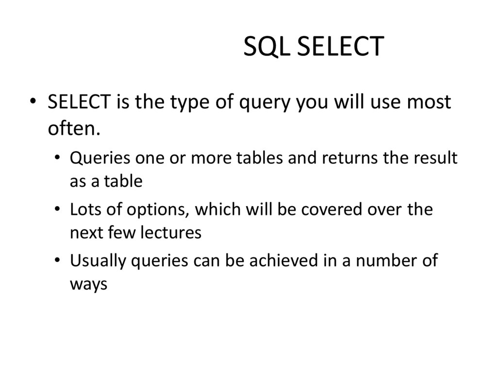 SQL SELECT