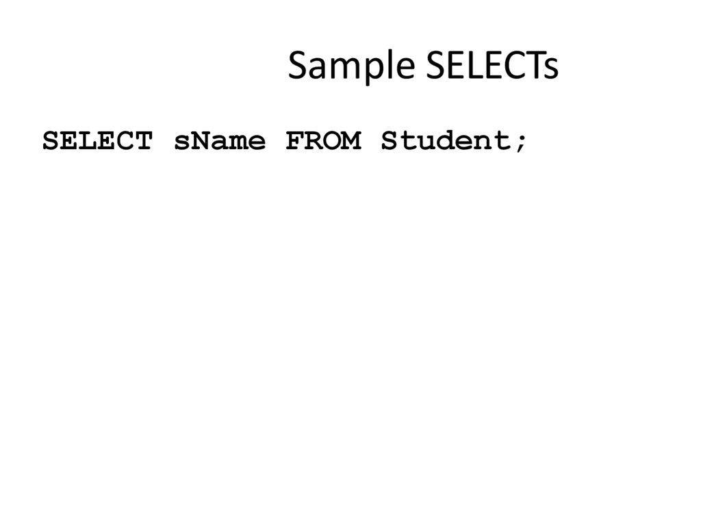 Sample SELECTs