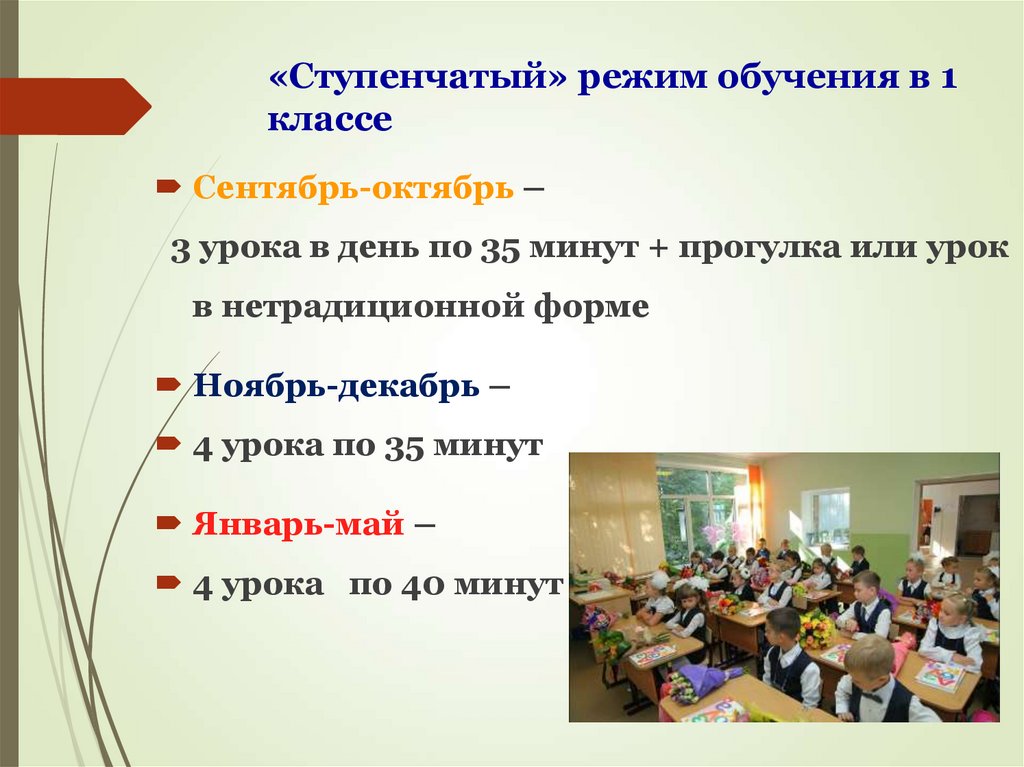 «Ступенчатый» режим обучения в 1 классе