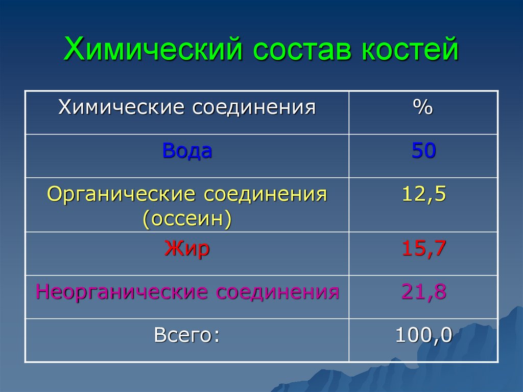 Химический состав костей