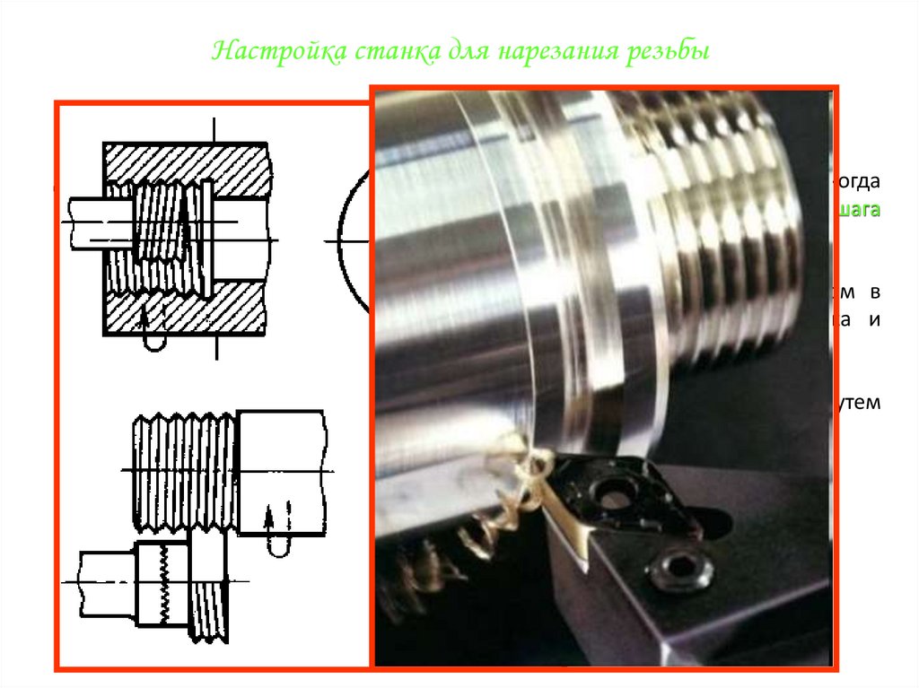 Настройка станка для нарезания резьбы